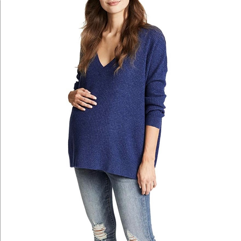 Hatch Easy V-Neck Sweater NWT size P indigo